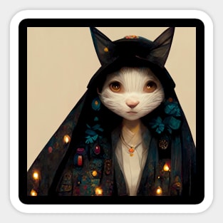 Cloaked in Magic, a Cat's Witchcraft Sticker